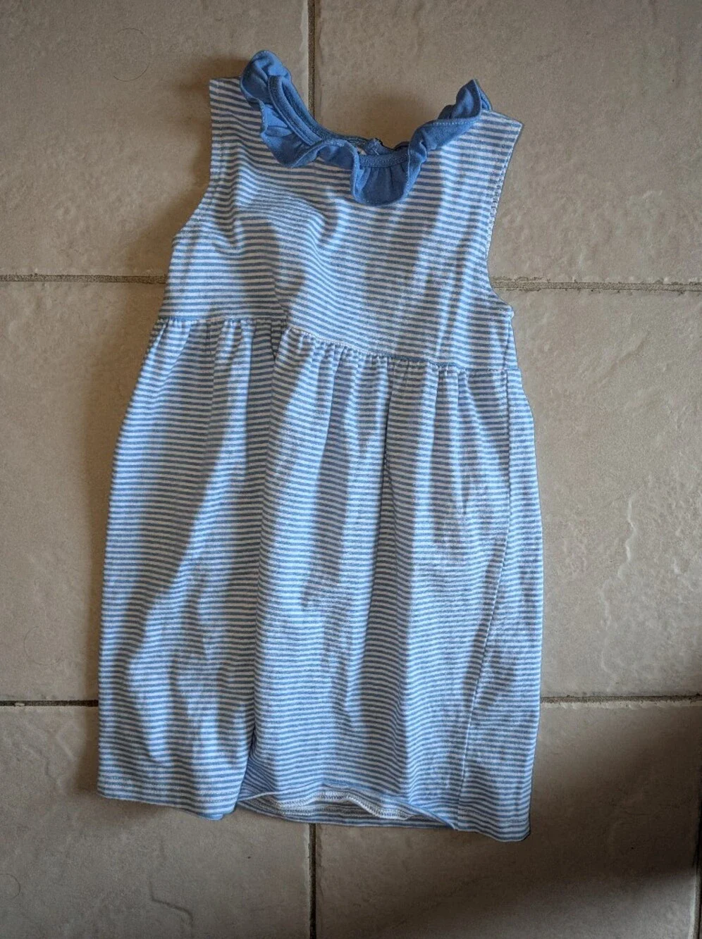 Blue and White Striped Women's Skirt